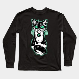 Black and white mystery cat Long Sleeve T-Shirt